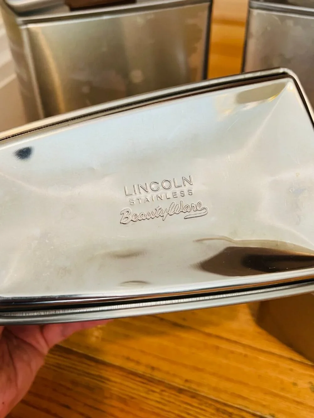 Vintage MCM Lincoln BeautyWare Four-Piece Kitchen Canister Set